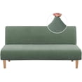 thumbnail image 1 of Armless Futon Cover Stretch Sofa Bed Slipcover Protector Elastic Feature Rich Textured High Spandex Small Checks Jacquard Fabric Futon Cover, Machine Washable, 1 of 7