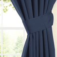 thumbnail image 2 of Blazing Needles Twill Drapery Panel Set with 3" Rod Pockets and Tiebacks (Set of 2), 63" by 52", Navy, 2 of 2