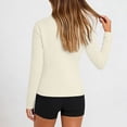 thumbnail image 2 of Craaazy Women's Solid Color Zipper Stand Collar Sun Protection Long Sleeve Sports Workout Tops Gifts, 2 of 7