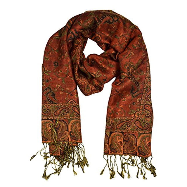 Peach Couture Châle Enveloppant Élégant Réversible à Motif Cachemire Pashmina