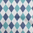 thumbnail image 1 of oneOone Polyester Spandex Turquoise Blue Fabric Check Argyle Craft Projects Decor Fabric Printed By The Yard 56 Inch Wide, 1 of 4