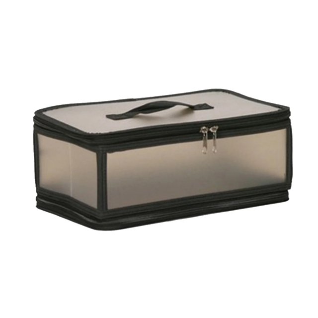 Graflsoa Foldable PVC Storage Box for Clothes, Toys, and Blankets - Black, 6.8L (30x19x12cm) - Space-Saving, Waterproof, and Stackable Design