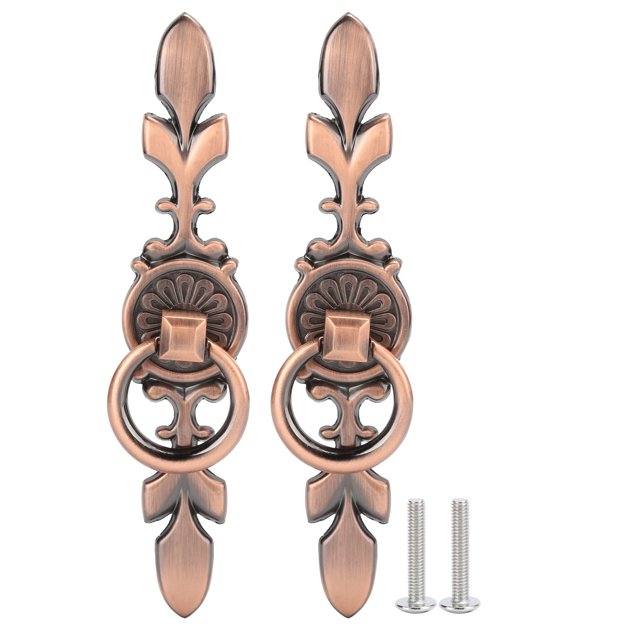 Pendant Handle, 2 Sets Ring Pull Round Single Hole Handles Ring Pull, Modern And Simple Shape, Easy To Install, For Wardrobes Drawer Furniture 231 Large Antique Copper
