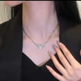 thumbnail image 4 of Magnetic Patchwork Necklace Multi-layer-studded Magnet Necklace Heart-shaped Necklace Temperament Clavicle Chain, 4 of 8