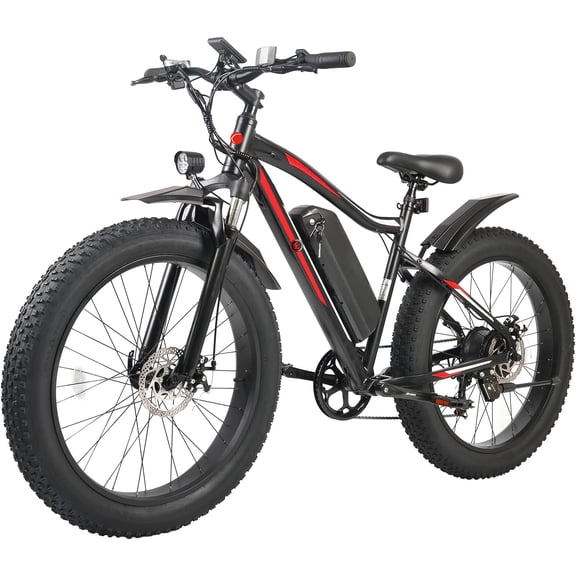 Wheelspeed 26" X 4.0" Fat Tire Electric Bike for Adults, 500W Motor 48V 696Wh Battery 85km Long Range 32km/h Electric Bicycle Mountain Bike, Shimano 7-Speed Gear Snow Beach E-Bike