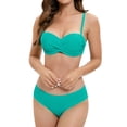thumbnail image 1 of Women's High Waisted Bikini Two Piece Swimsuit - Vintage Retro Ruched Print Design - Push Up Support with Boyshorts Bottom, 1 of 5