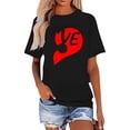 thumbnail image 2 of Chandails à Col Rond pour Couples Assortis T-Shirt à Manches Courtes de la Saint-Valentin Mode Imprimé Cœur Décontracté Respirant Confortable Doux T-Shirt de Base pour Lui et Elle Vêtements de Vacances Noir m, 2 of 5