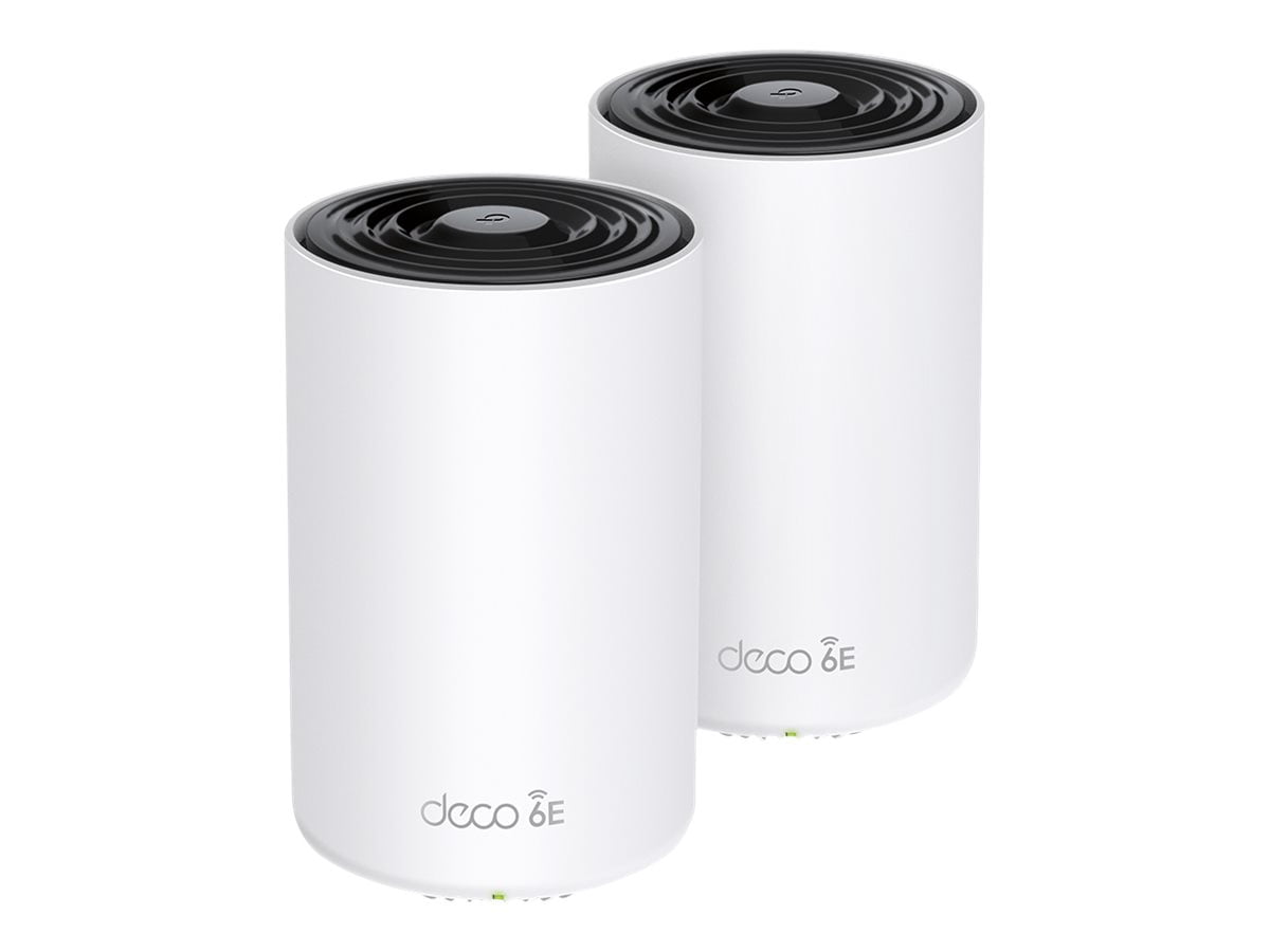 TP-Link Deco XE75 Pro V1 - Système Wi-Fi - (2 routeurs) - jusqu'à 5 500 pi² - mesh 1GbE, 2.5GbE - Wi-Fi 6E - Wi-Fi 6 - Multi-Bande