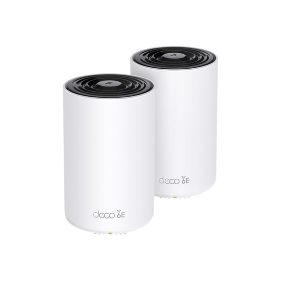 TP-Link Deco XE75 Pro V1 - Wi-Fi system - (2 routers) - up to 5,500 sq.ft - mesh 1GbE, 2.5GbE - Wi-Fi 6E - Wi-Fi 6 - Multi-Band