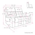 thumbnail image 2 of CORLIVING Oren Fauteuil inclinable manuel d'intérieur rembourré en polyester à 2 places, 2 of 8