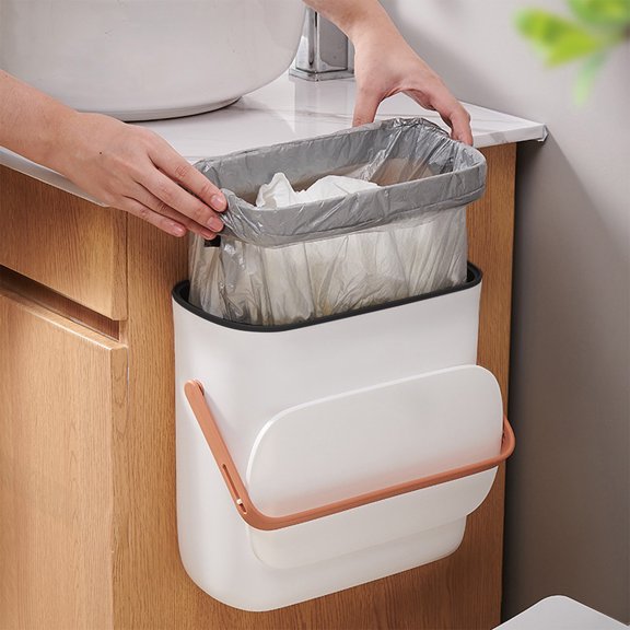 TopLLC Trash Can, Garbage Can Foldable And Hanging Plastic Garbage Bin Kitchen Garbage Bin Wall Mounted Small Garbage Bin garbage can