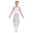 thumbnail image 1 of Oyolan Robe de Danse Ballet Sans Manches en Maille Transparente pour Filles, Blanc 8, 1 of 7