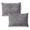 thumbnail image 4 of Mainstays Kids Gray Solid Plush Ribbed Corduroy Comforter Set, Full/Queen, 3 Pieces, 4 of 6
