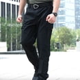 thumbnail image 2 of Pcksrro Cargo Pants for Men Zipper Button Multi Pockets Straight Leg Pant Outdoor Sports Pants Work Trousers, 2 of 7