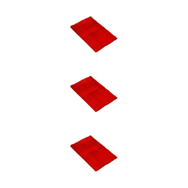 relayinert 1/2/3/5 Exquisite Crafted Carpet Quick-drying Strong Grip No Shedding Absorbent Red 40cm*60cm 3PCS