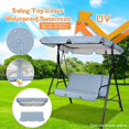 thumbnail image 3 of Outdoor Swing Canopy Waterproof Top Cover Replacement, 77''x49'' Patio Canopy Cover for 2/3-Seater Swing Garden Porch Sunproof Awning Canopy All Weather Protection Easy Installation, Red, 3 of 7