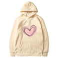 thumbnail image 5 of Plebaso Sweat à Capuche Imprimé Cœur pour Femmes, Manches Longues, Pull Ample avec Poches, 5 of 5