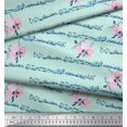 thumbnail image 2 of Soimoi Green Cotton Cambric Fabric Leaves & Ranunculus Floral Print Sewing Fabric Yard 56 Inch Wide, 2 of 3