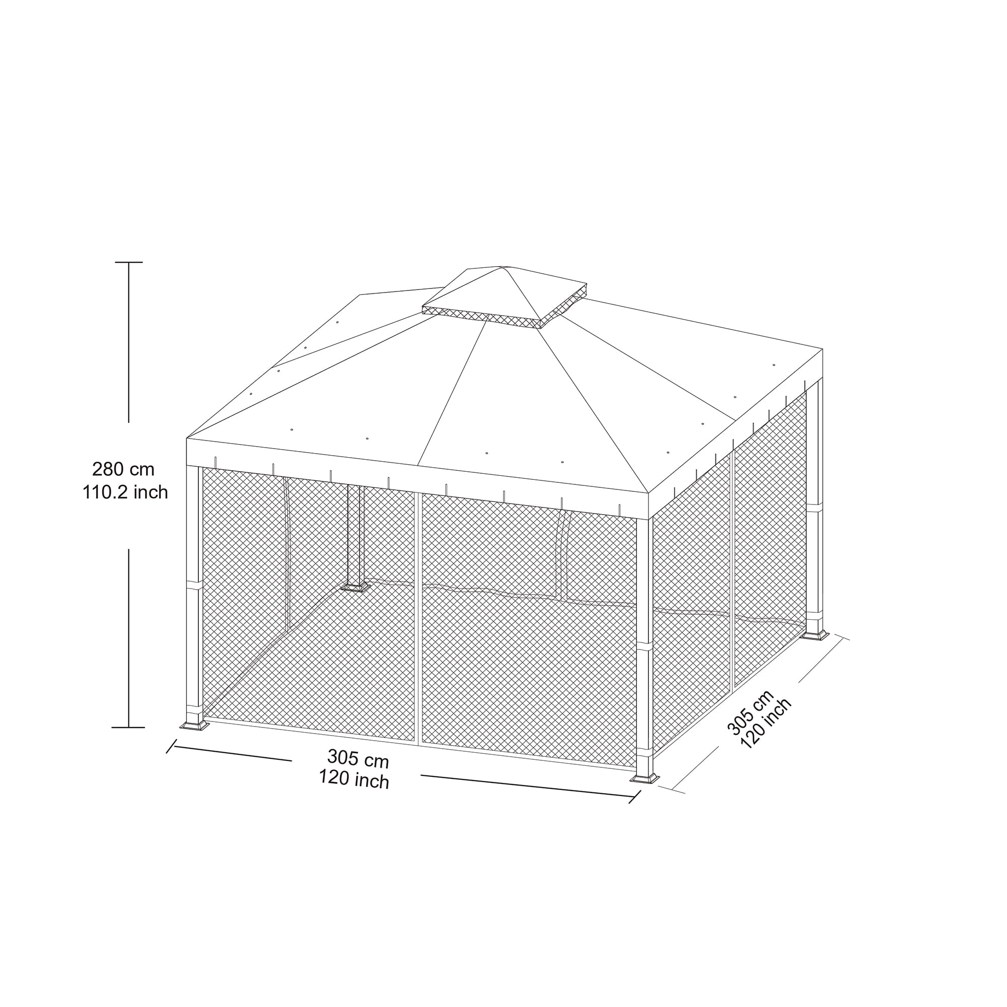 HOMETRENDS Westmont 10’ x 10’ Steel Soft Top Gazebo, Cream