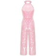 thumbnail image 4 of Choomomo Combinaison à Sequins pour Filles, Col Halter, Sans Manches, pour Fête, Danse Formelle, Rose 14, 4 of 7