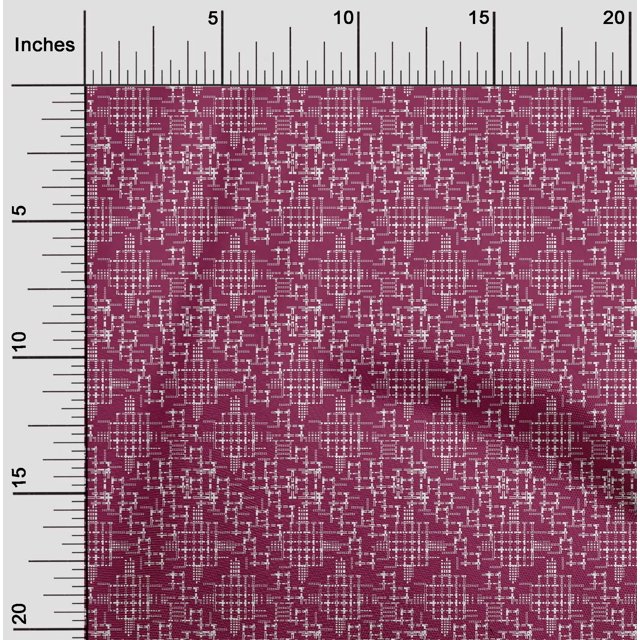 oneOone Polyester Lycra Fabric Geometric Maze Kasuri Decor Fabric Printed BTY 56 Inch Wide