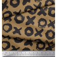 thumbnail image 4 of Soimoi Brown polyester Crepe Fabric Circle & Cross Geometric Print Fabric by Yard 52 Inch Wide, 4 of 4