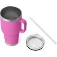 thumbnail image 4 of YETI Rambler Tasse en Paille 35 oz, Isolée sous Vide, Acier Inoxydable, Fuchsia Fleurs Sauvages, 4 of 8