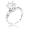 thumbnail image 1 of Precious Stars Bague de Fiançailles Solitaire en Zircon Cubique Silvertone, 1 of 1