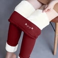 thumbnail image 2 of Womens Fleece Pants, Lamb Wool Leggings with Fleece Lining, 2 of 9
