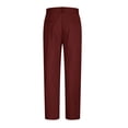 thumbnail image 3 of cllios Cotton Linen Pants for Men Pleated Front Trouser Straight Leg Suit Trousers Solid Color Office Trouser Lightweight Linen Pant, 3 of 5