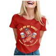 thumbnail image 1 of LUOGENLI T-shirts pour Femme pour Femmes T-Shirt Mode pour Dames T-Shirt Décontracté Imprimé Col Rond Manches Courtes Haut pour l'Été Amusant T-shirts Amusants pour Femmes T-shirts Graphiques Saint-Valentin Rouge TG, 1 of 4