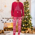 thumbnail image 2 of Ensemble de Pyjamas Familiaux 2 Pcs Imprimé Arbre Style Noël Tenue de Nuit, 2 of 9