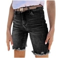 thumbnail image 2 of Weiqiqre Jupe Courte en Denim pour Femmes, Mini-Jupe Extensible à Taille Mi-Haute, Décontractée et Tendance, Jupes en Jean avec Poches, 2 of 9