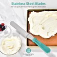 thumbnail image 3 of U-Taste Offset Spatulas Set of 3, 420 Stainless Steel Metal Angled Icing Spatula Spreader Smoother with 6/8/10 inches Length Blade and PP Plastic Handle for Cake Decorating Frosting Baking (Aqua Sky), 3 of 9