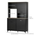 thumbnail image 3 of HOMCOM 71 Pouces Garde-Manger de Cuisine Autoportant, Buffet avec Vaisselier, Armoire de Rangement Moderne, Armoire à Micro-Ondes avec Portes et Étagère Réglable, Noir, 3 of 10