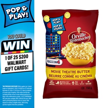 Orville Redenbacher Movie Theatre Butter Microwave Popcorn, 100% Whole Grain Popcorn, Gluten Free, No Artificial Colours Flavours or Preservatives, 150 g