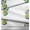 thumbnail image 2 of Soimoi Rayon Fabric Leaves & Floral Block Print Sewing Fabric Yard 56 Inch Wide, 2 of 3