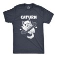 thumbnail image 1 of Mens Caturn T Shirt Funny Cute Saturn Kitten Planet Rings Outerspace Tee for Guys (Heather Navy - CATURN) - XXL, 1 of 3