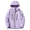 thumbnail image 4 of Lovzfmll Men's Rain Jacket Waterproof Windproof Hooded Outdoor Shell Hot Pink, L, 4 of 4