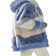 thumbnail image 3 of Women Contrast Color Hooded Coat Long Sleeve Zip-up Plush Tops, 3 of 4