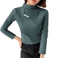 thumbnail image 4 of Womens Double Sided Fleece Top Ultra Soft Warm Long Sleeve Base Layer Fitted Stretch for Essential Fall Winter Thermal Wear, 4 of 6