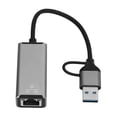 thumbnail image 2 of Adaptateur Type C vers Ethernet USB-C, Adaptateur USB A vers RJ45 Plug And Play, Adaptateur RJ45 pour Ordinateurs Portables, Téléphones Mobiles, Tablettes, 2 of 8