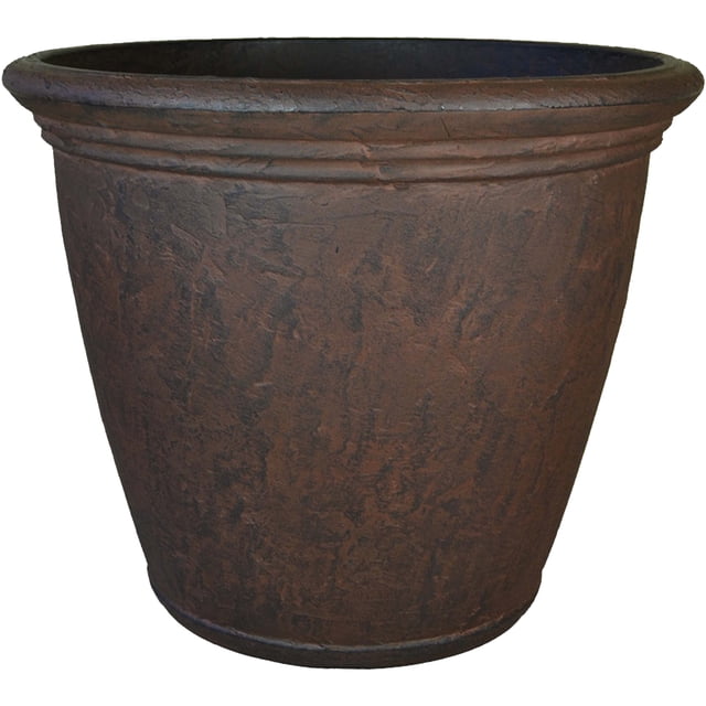 Sunnydaze Weather-Resistant Double-Walled Anjelica Outdoor Flower Pot Planter - 24" - Rust Finish