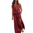thumbnail image 1 of Ketyyh-chn99 Robes pour Femmes Robe Élégante pour Femme Robe de Soirée Robe Droite Unie pour Vacances Robe à Enfiler Robe de Plage Rouge,2TG, 1 of 5