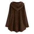 thumbnail image 4 of Womens Cardigan Plus Size Button Plush Tops Hooded Loose Cardigan Wool Coat Winter Jacket Navy Xl, 4 of 5