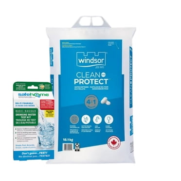 Windsor Water Softener Pellets | Improve Home Water Quality | 18.1KG Unit | BONUS Testing Kit For 120 Testings
