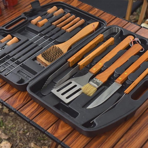 19-Piece BBQ Tool Set, Stainless Steel Grill Utensils with Storage Case, Complete Outdoor Cooking Kit, Camping & Picnic Essentials
