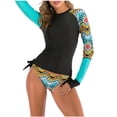 thumbnail image 2 of jsaierl Women's Two Piece Rash Guard Set Short Sleeve Swim Shirt with Bottom UPF 50+ UV Sun Protection Quick Dry Swimsuit, 2 of 5