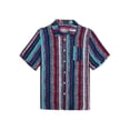 thumbnail image 2 of INSPIRE CHIC Chemise à Rayures Verticales pour Homme à Manches Courtes, Boutonnée, Col Pointu, 2 of 6