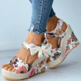 thumbnail image 4 of Chaussures pour Femmes Chaussures Femmes Chaussures Décontractées Mode Femmes Unies Été Sandales à Lacets pour Dames Talon Compensé Chaussures de Plage Décontractées, 4 of 7